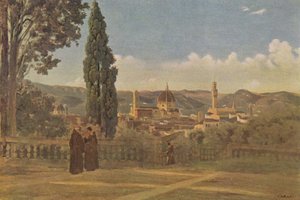 Blick auf Florenz vom Boboli-Garten von Jean Baptiste Camille Corot